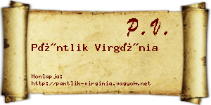 Pántlik Virgínia névjegykártya